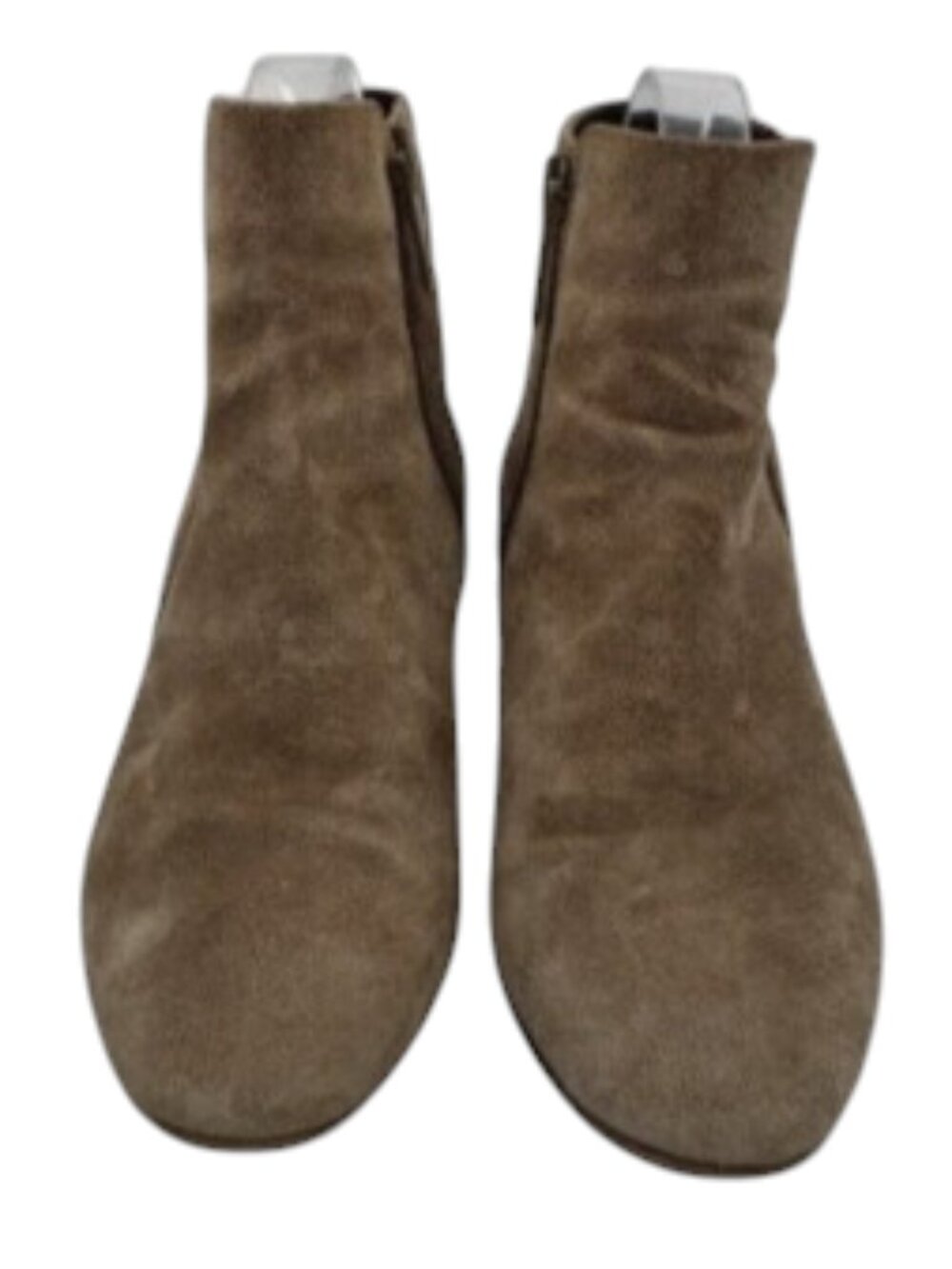 Aquatalia Tan Suede Ankle Boots Size 6.5 Side Zip Neutral